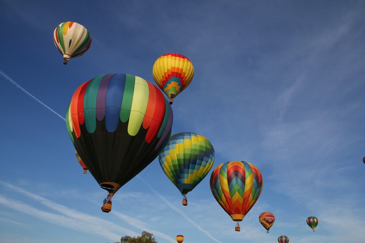 balloons hot air rising free photo