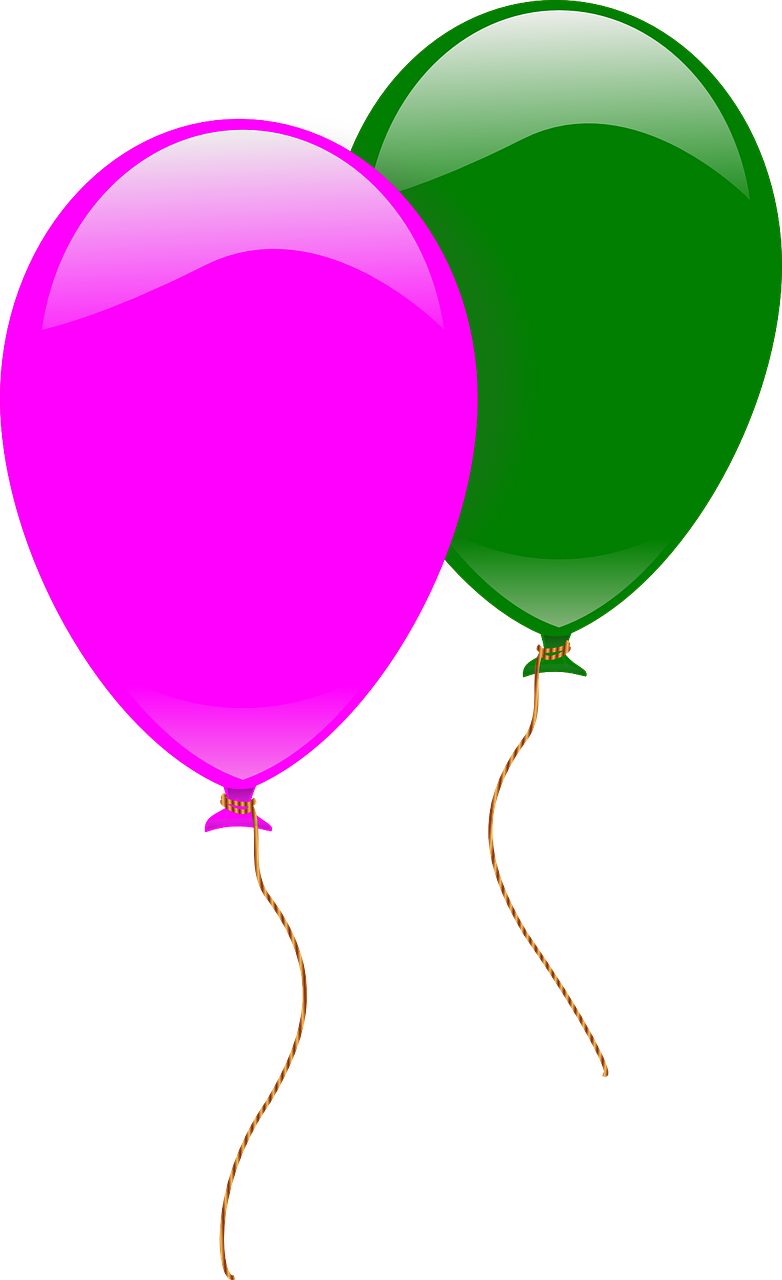 balloons pink green free photo