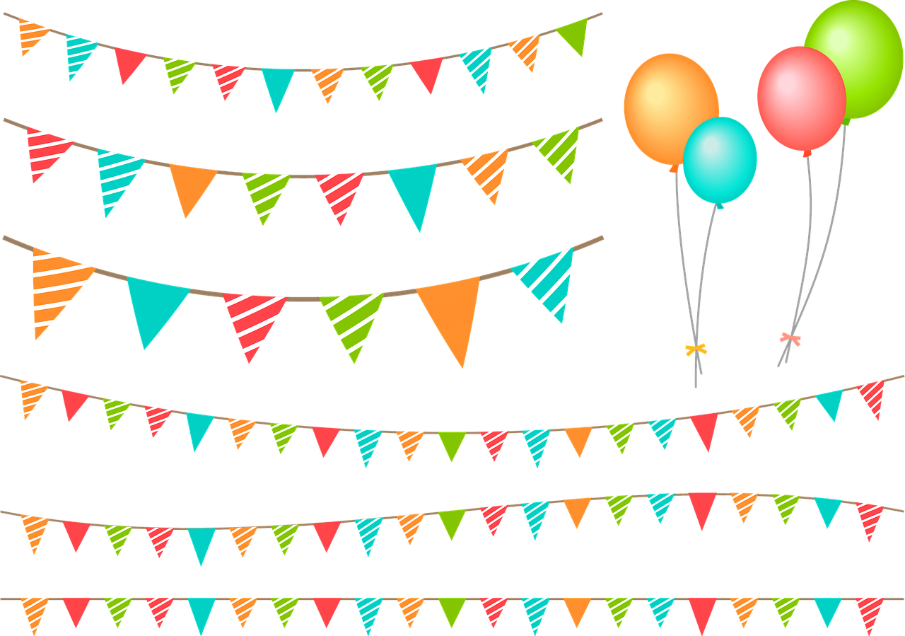 balloons  birthday  bunting free photo