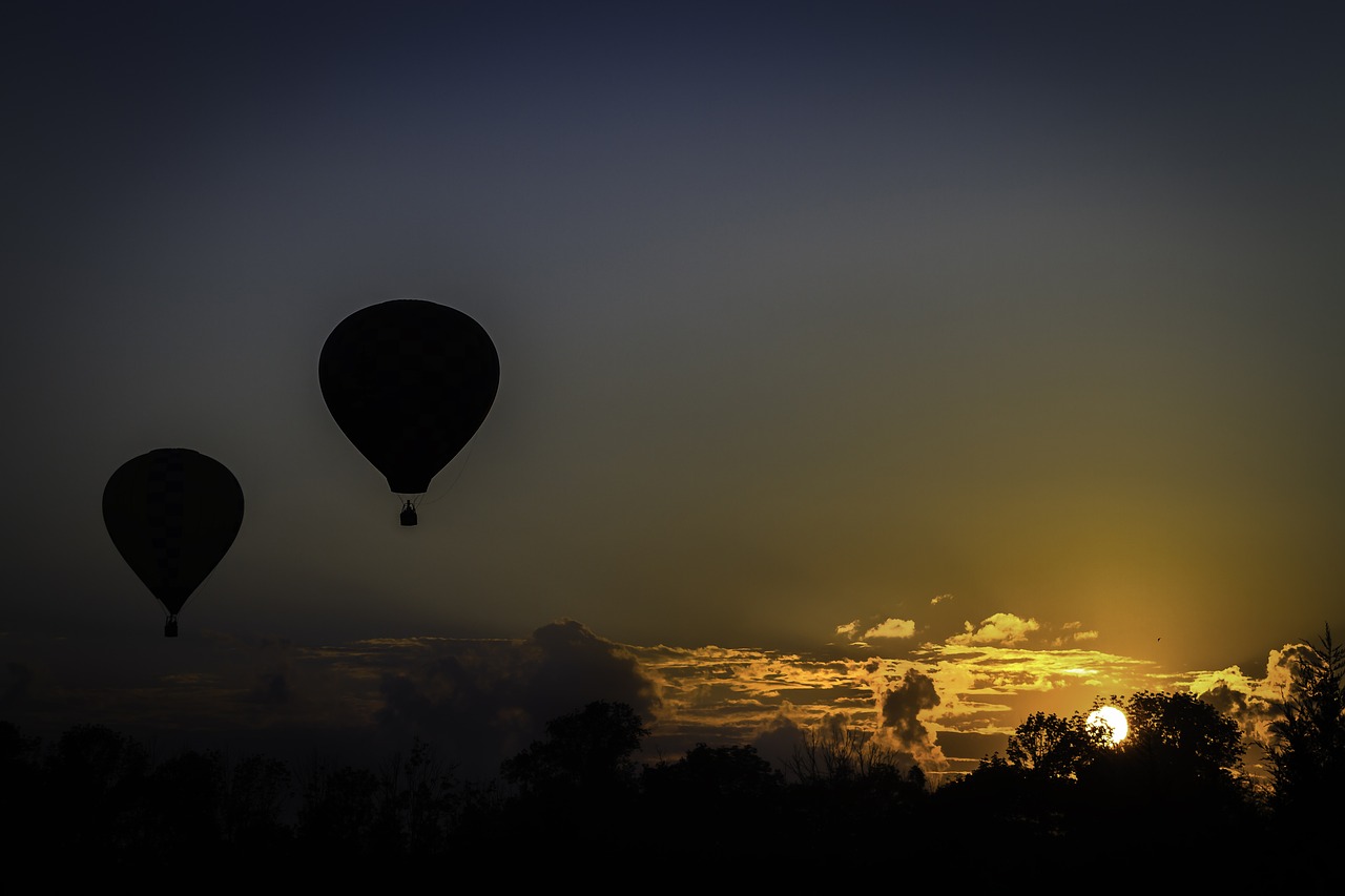 balloons  hot air balloons  sunset free photo