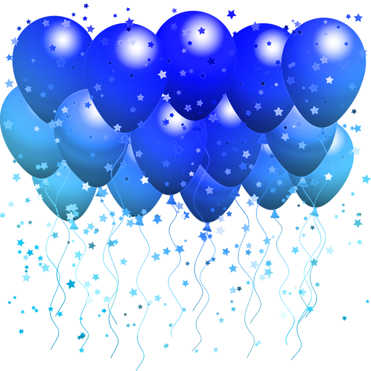 balloons  blue balloons  streamers free photo