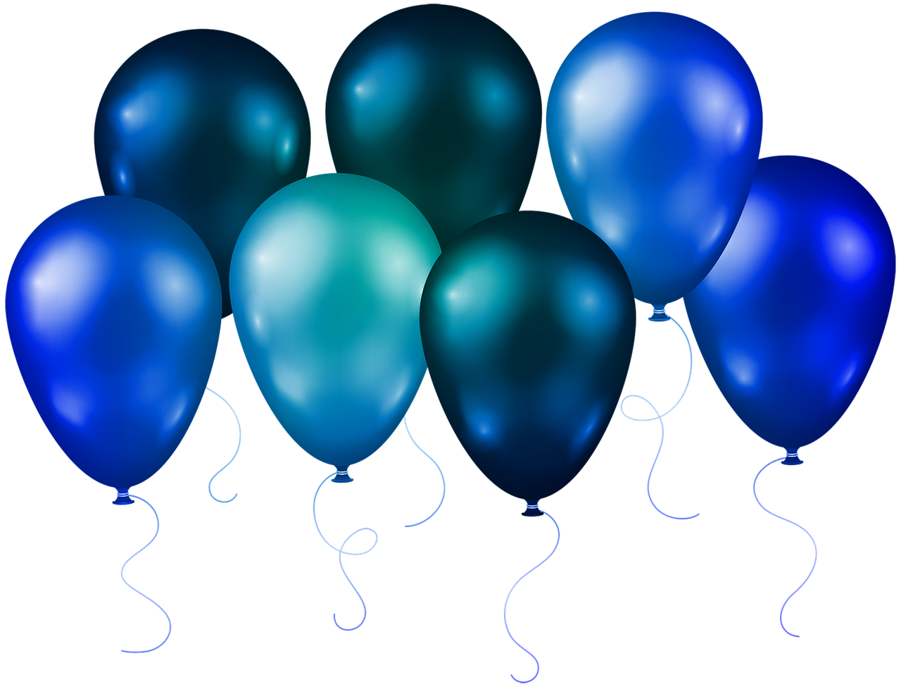 balloons  blue balloons  streamers free photo