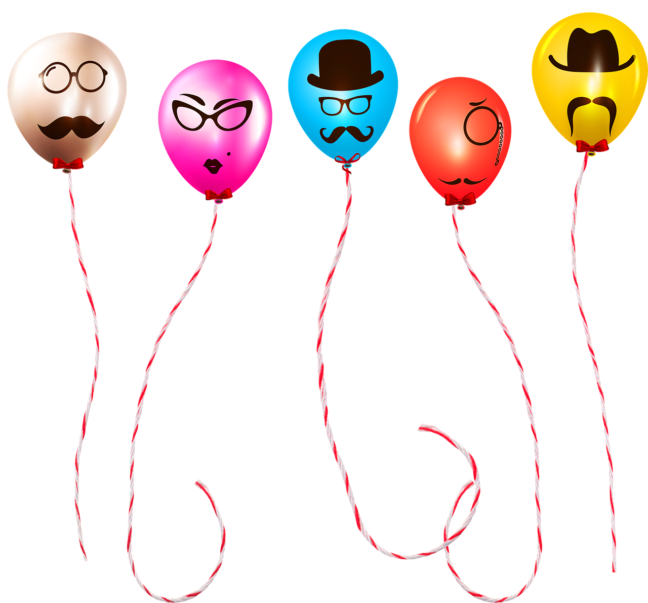balloons with faces  funny balloons  birthday free photo