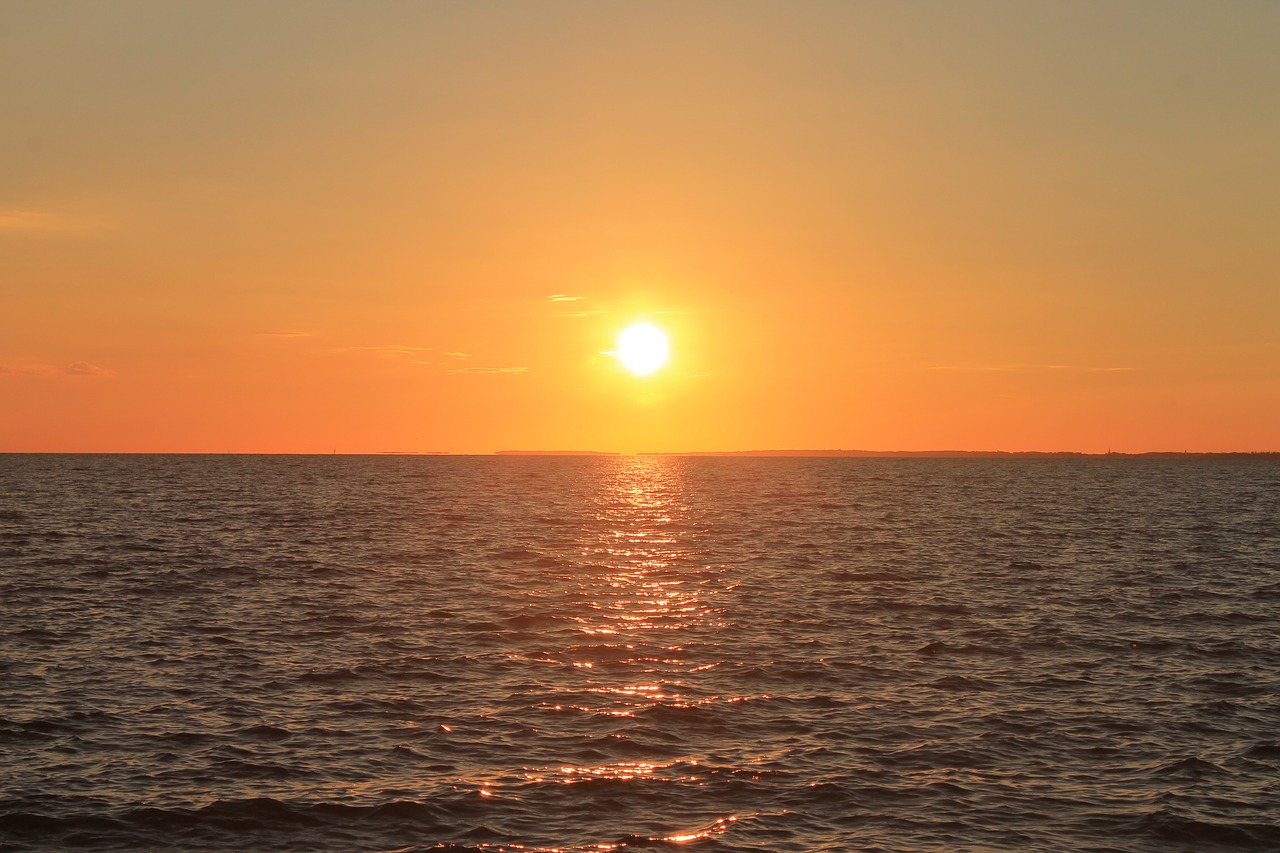 baltic sea sea sunset free photo