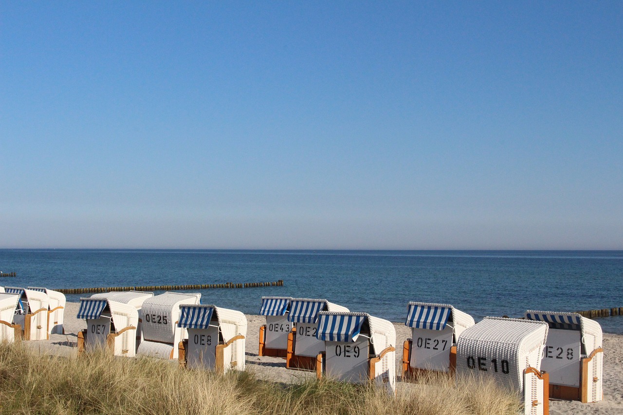 baltic sea beach chair sky free photo