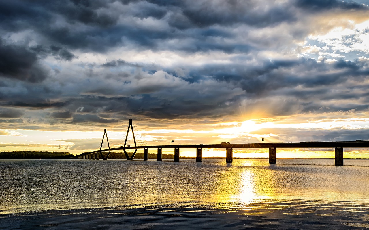 baltic sea bridge denmark free photo