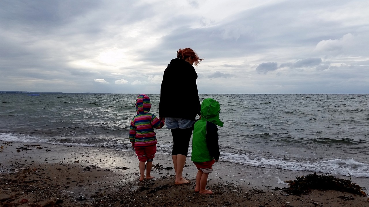 baltic sea mother children free photo