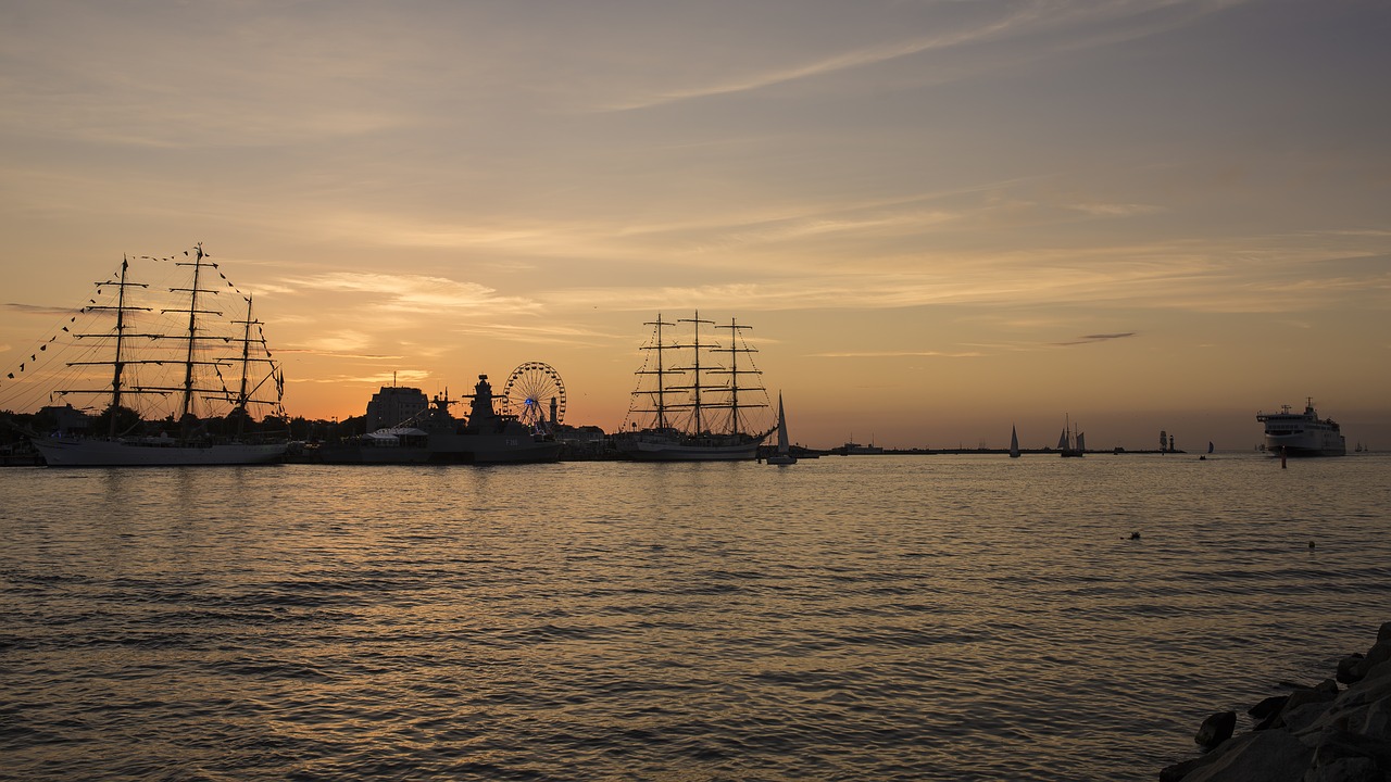 baltic sea sunset dusk free photo