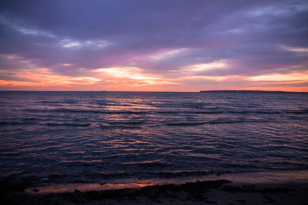 baltic sea  sunset  water free photo