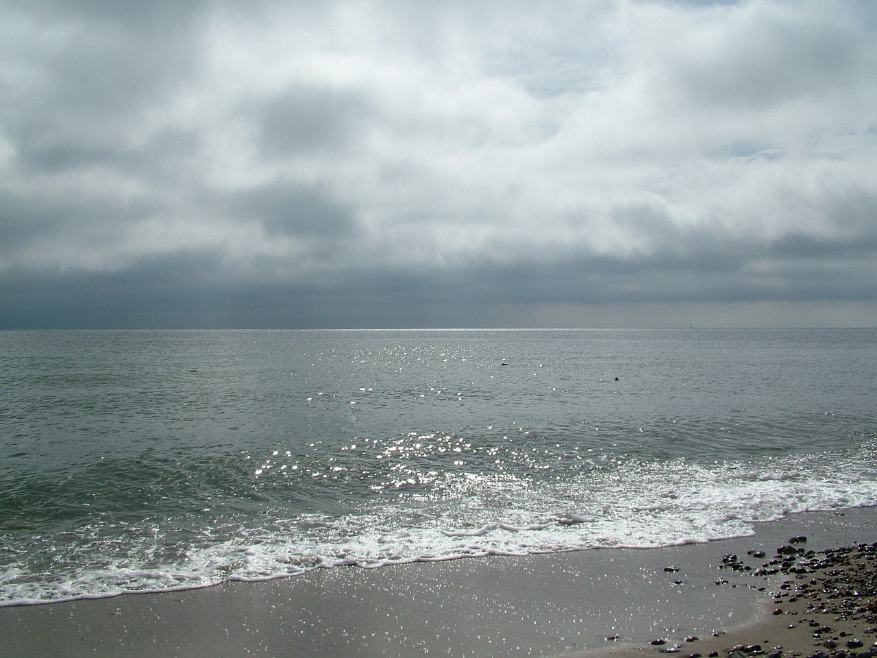 baltic sea beach clouds free photo