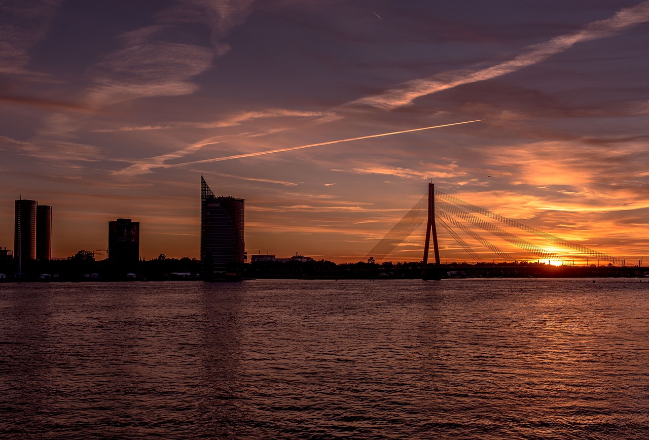 baltic states riga sunset free photo