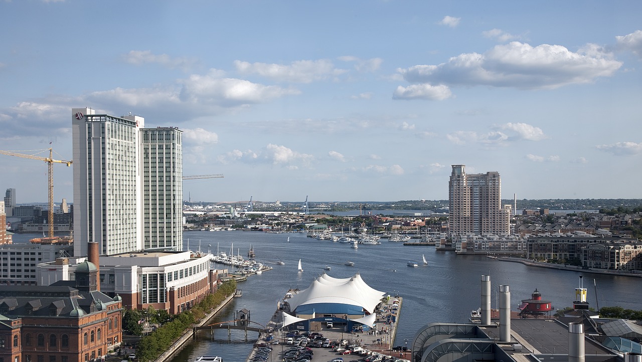 baltimore harbor ocean free photo