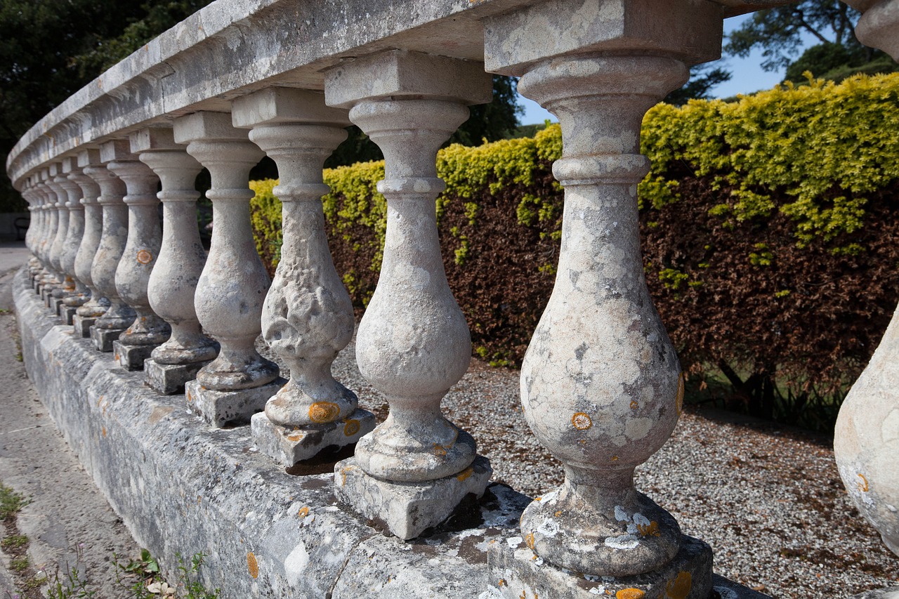 balustrade columnar natural stone balustrade free photo