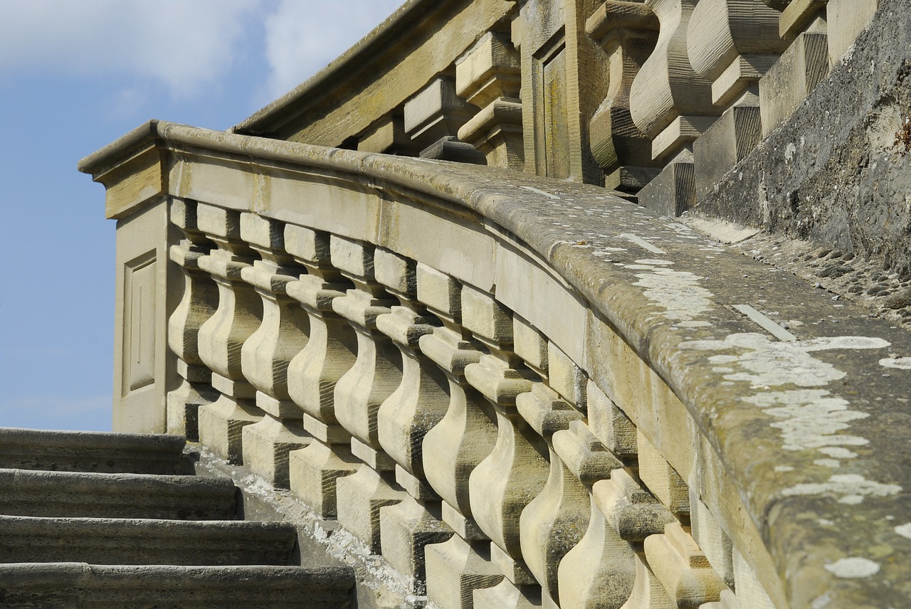 balustrade stone wall stairs free photo