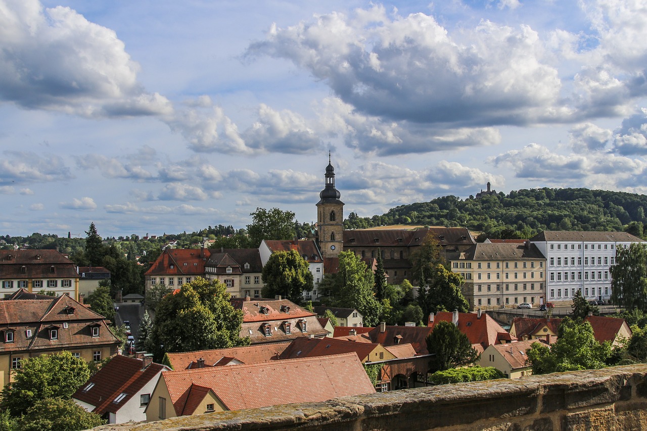 bamberg clouds roofs free photo