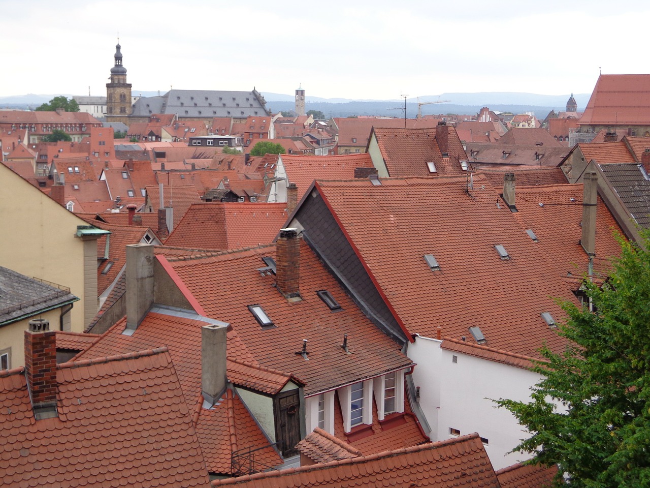bamberg old town roofs free photo