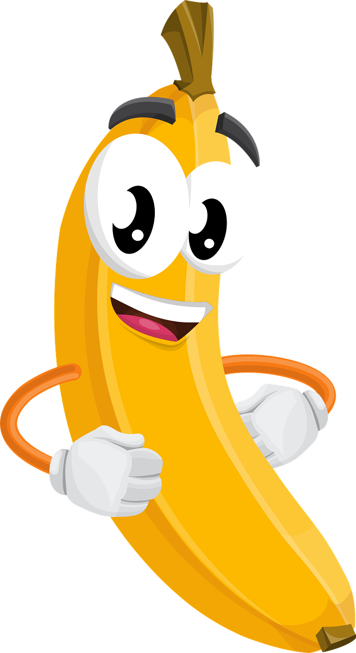 banana character hands free photo