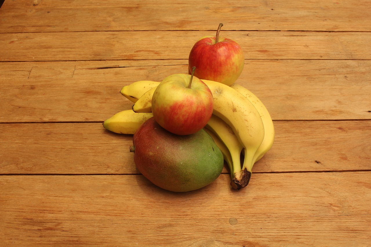 banana apple wood free photo