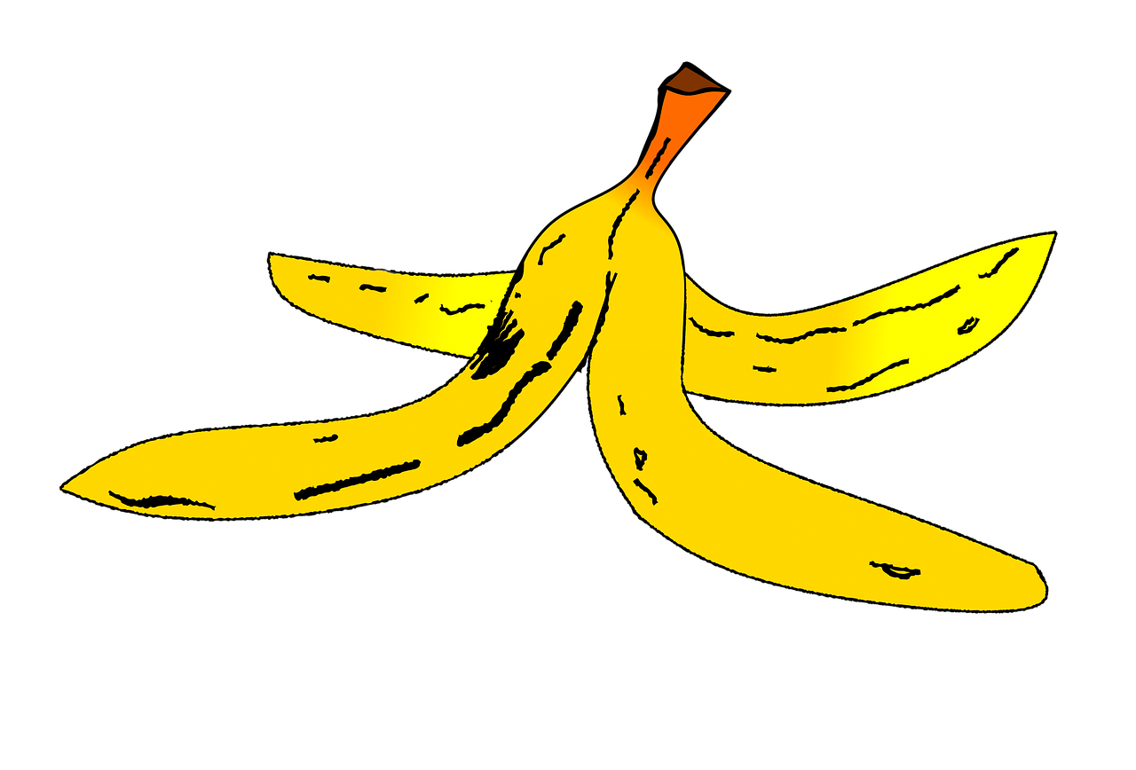 banana peel tripping hazard comic free photo