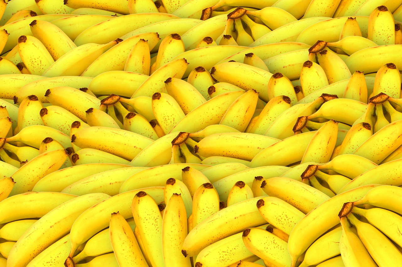 bananas fruit yellow free photo