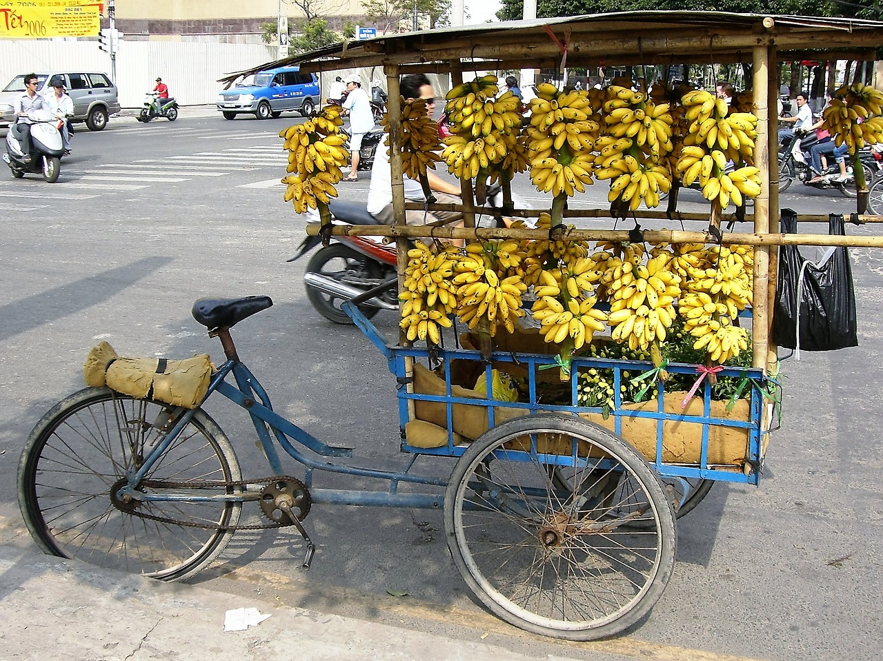 bananas trade bicycle free photo