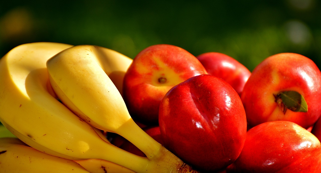 bananas nectarines fruit free photo