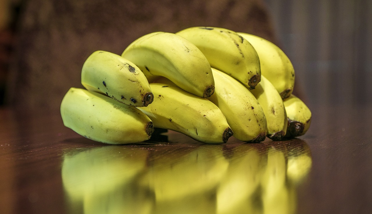 bananas  fruit  yellow free photo