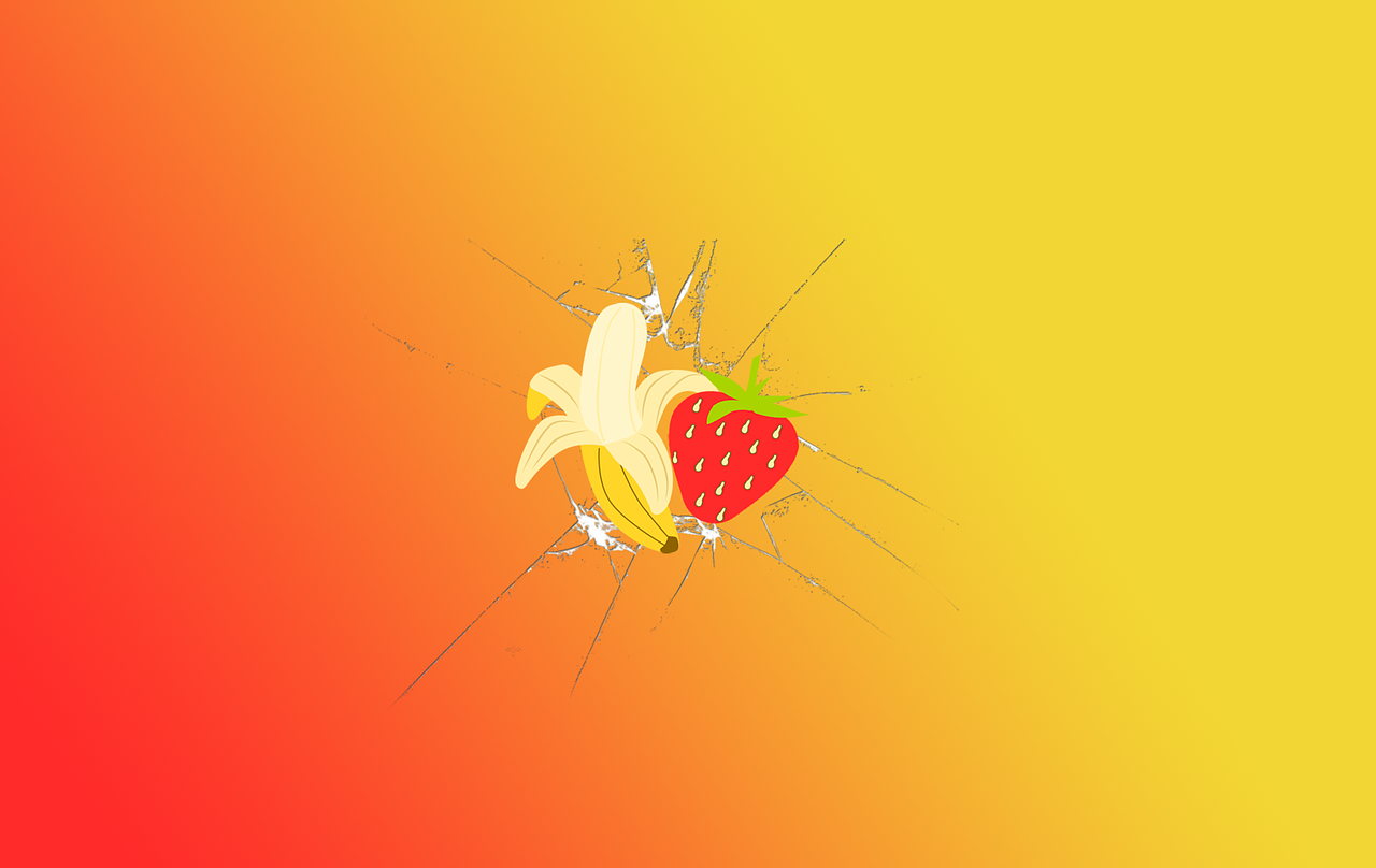 bananas strawberries wallpaper free photo