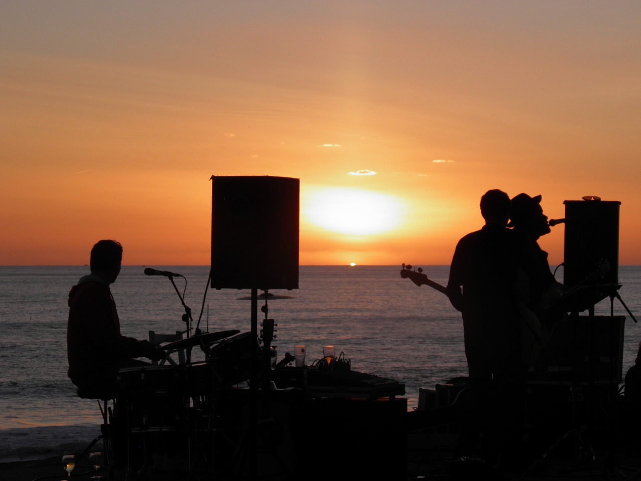 band outdoors sunset free photo