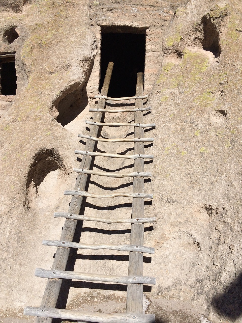 bandelier national monument ladder cliff dwelling free photo