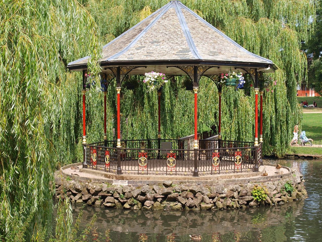 bandstand park pond free photo