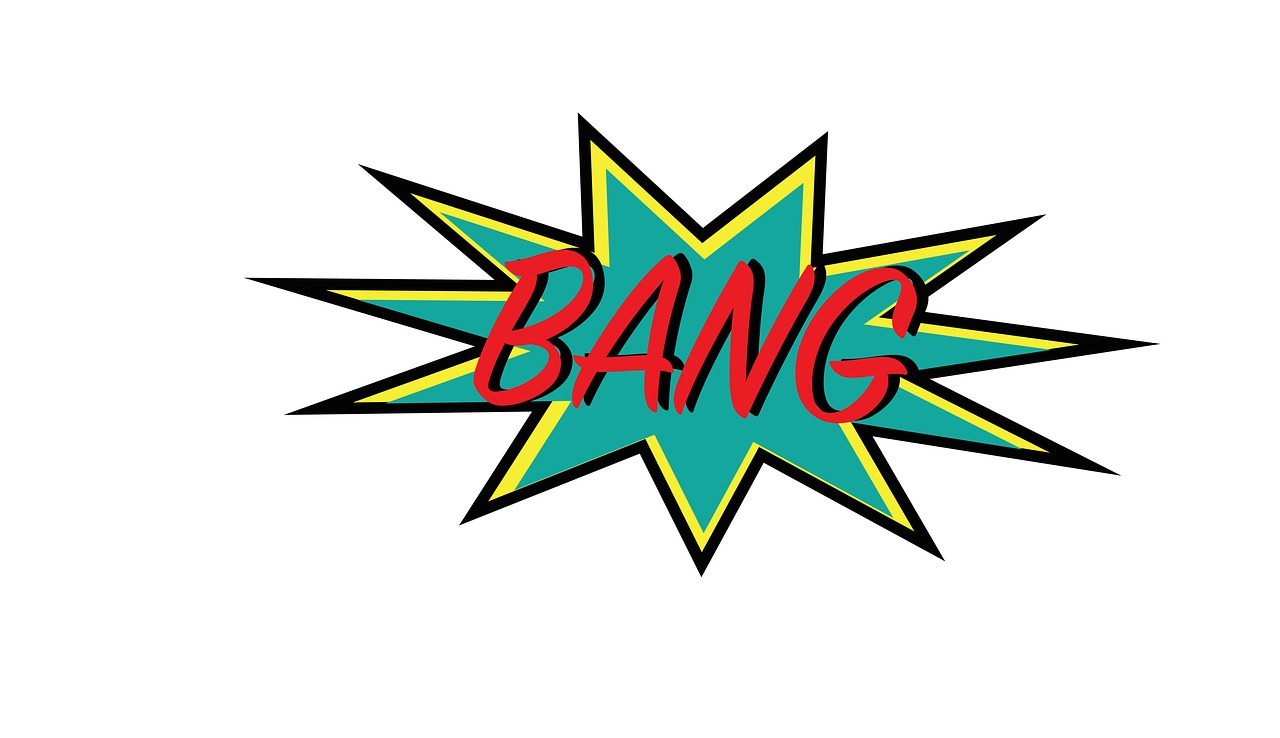 bang  sound effect  comic book style free photo