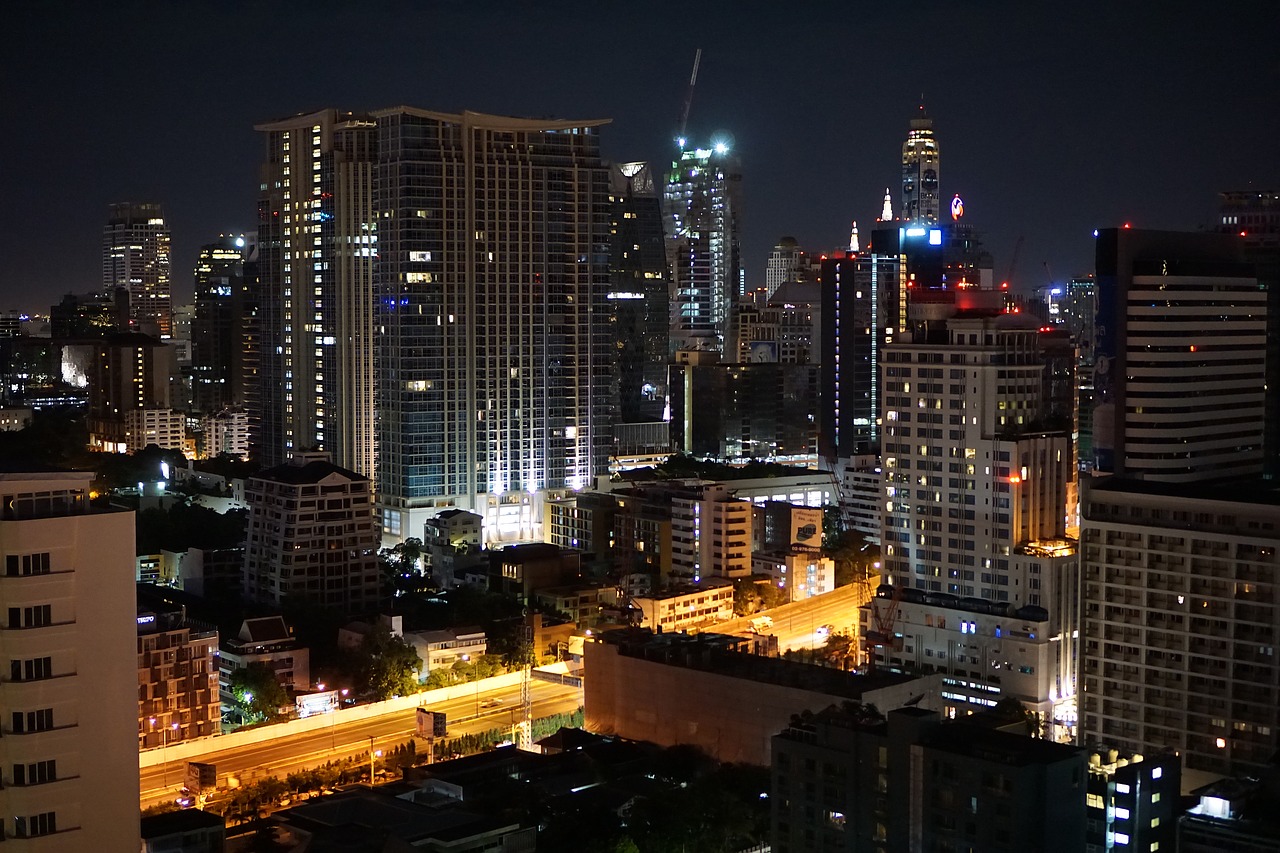 bangkok big city night free photo