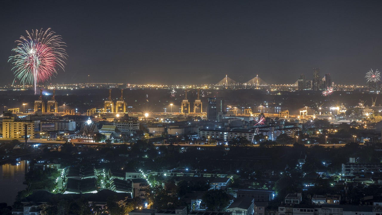 bangkok firework city free photo