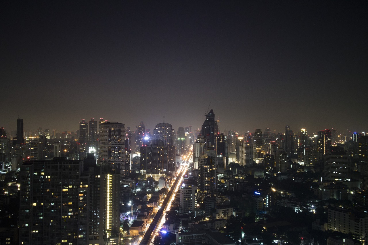 bangkok night night lights free photo