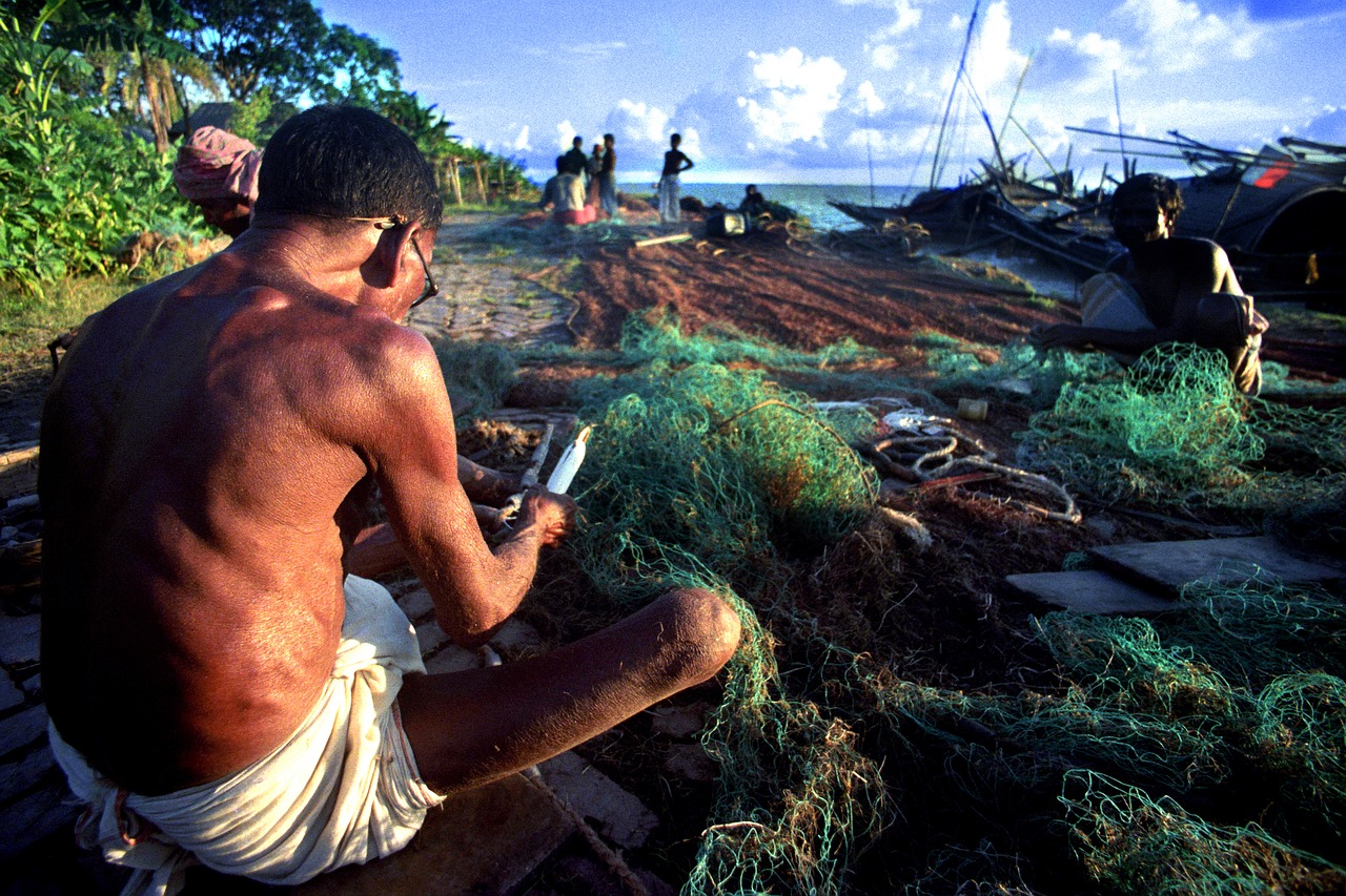 bangladesh  fisherman  net free photo