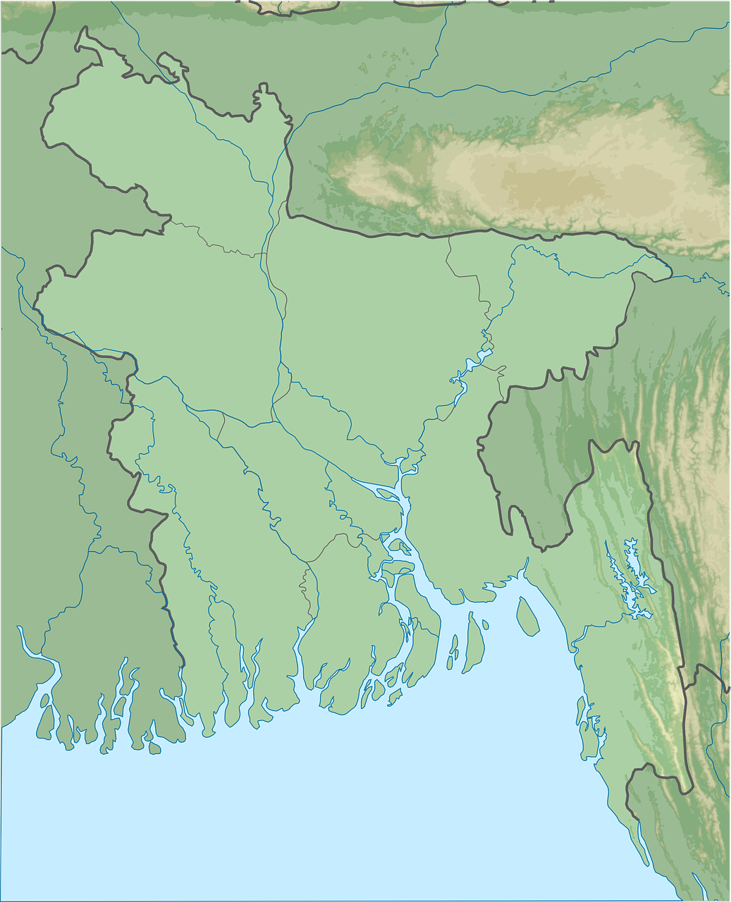 Bangladesh Physical Map Geography Cartography Free Image From Needpix Com