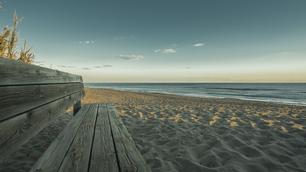 bank sunset peaceful free photo