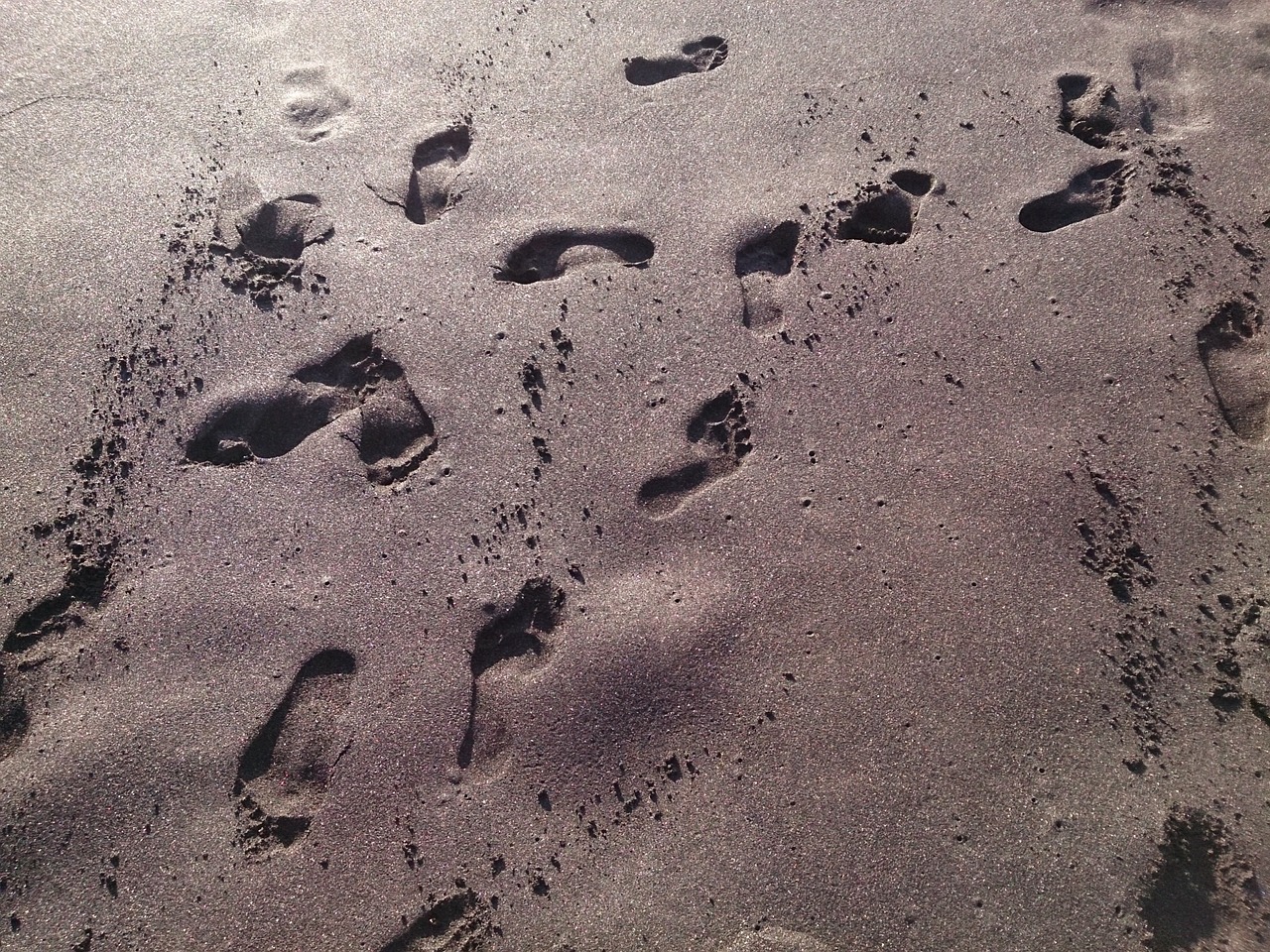 bank footprints beach free photo