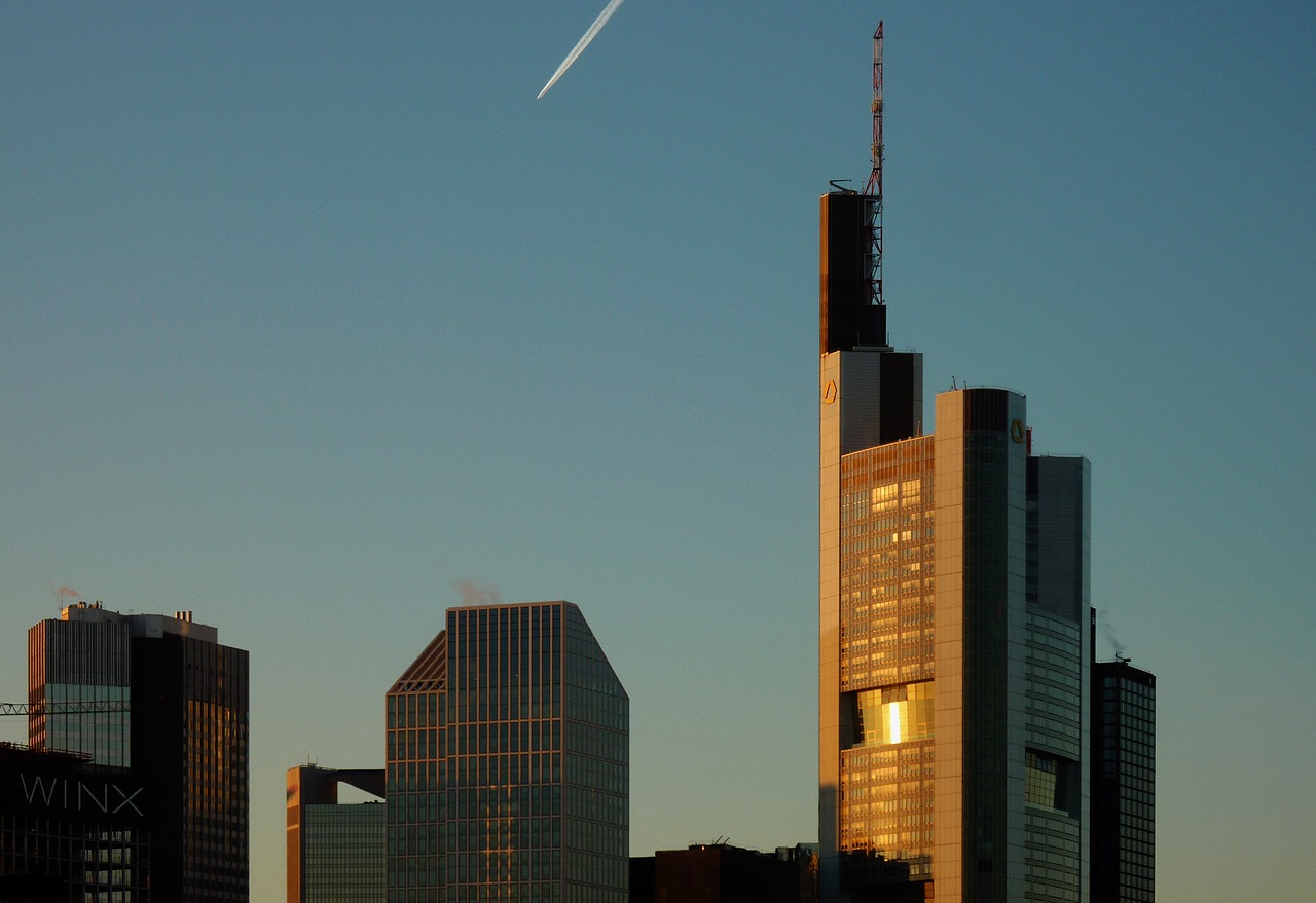 bank illuminated city free photo