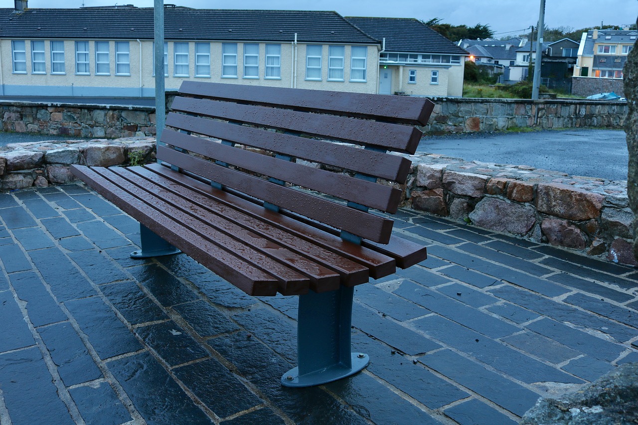 bank wooden bench bench free photo