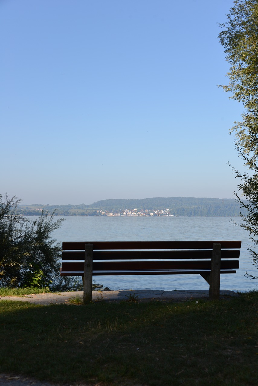bank resting place lake constance free photo