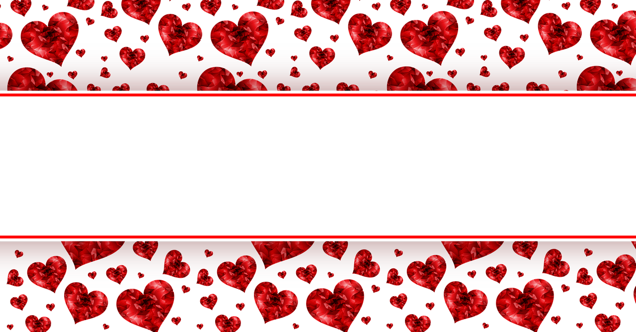 banner hearts red