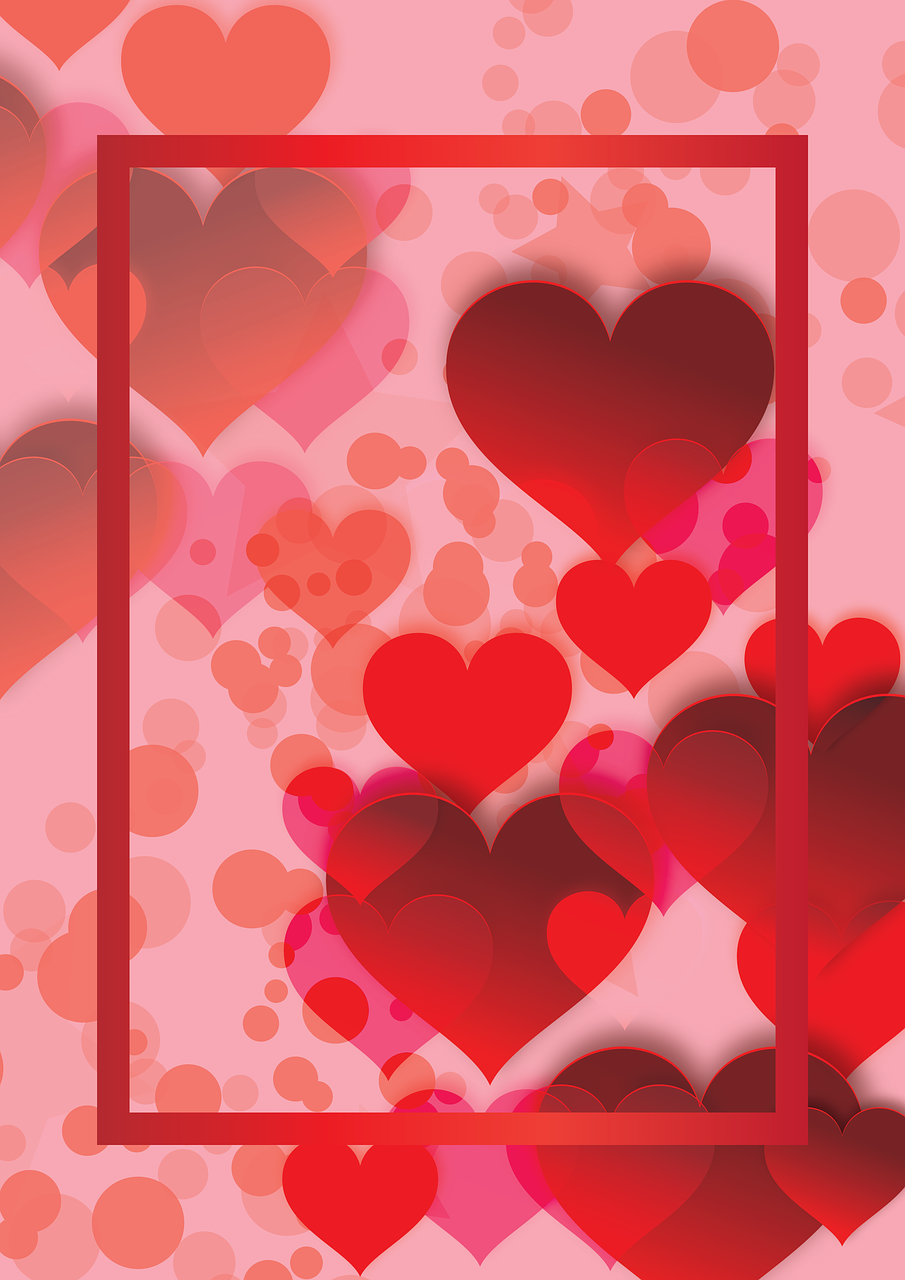 banner hearts postcard free photo