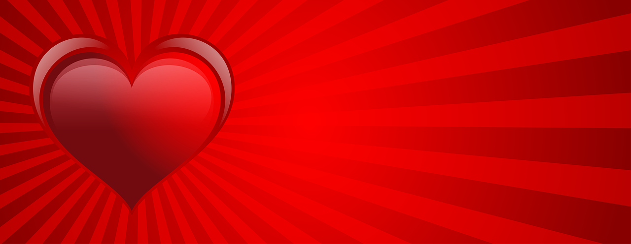 banner red heart free photo
