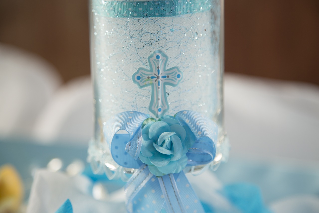 baptism candle decoration free photo