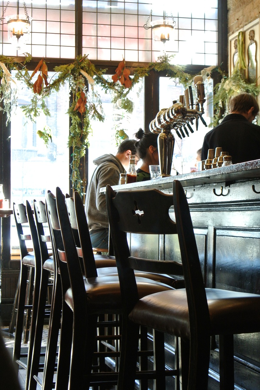 bar chairs drinks free photo