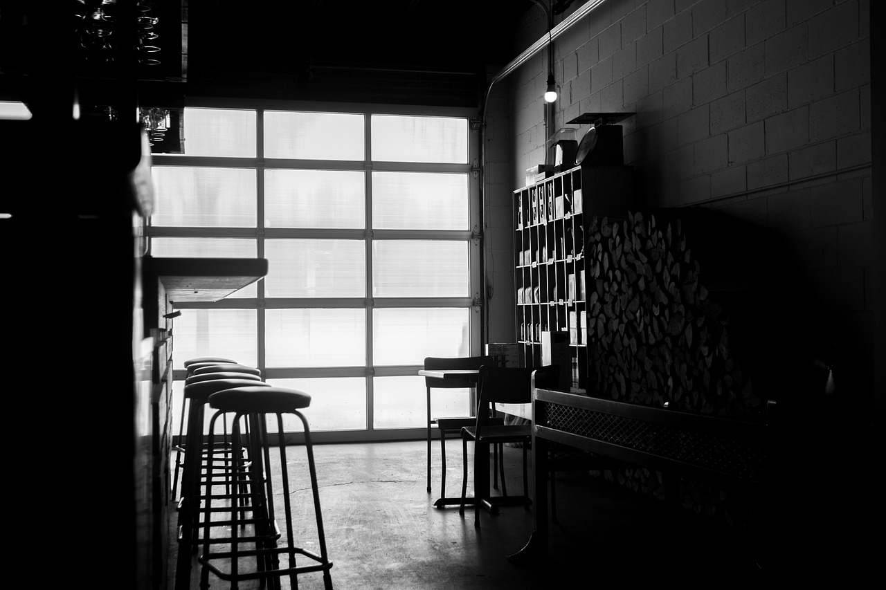 bar stools garage free photo