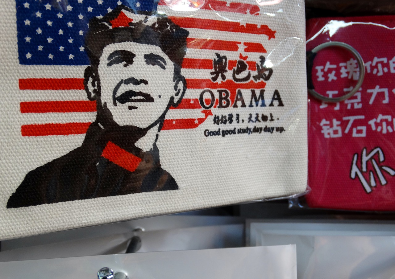 barack obama american flag chinese free photo
