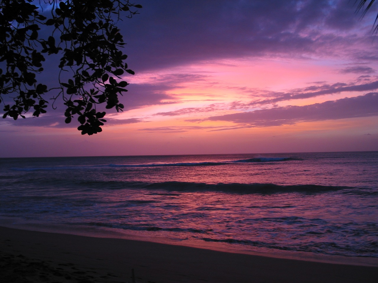 barbados sunset red sky free photo